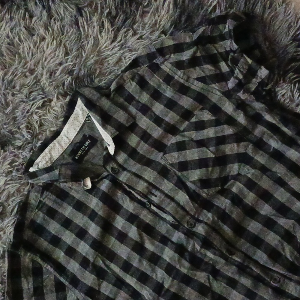 Checkered button-up blouse